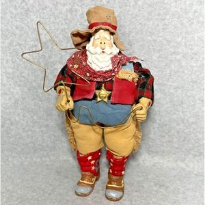 Kurt S Adler Western Santa Claus Cowboy Lasso Star Country Boots Holiday Decor